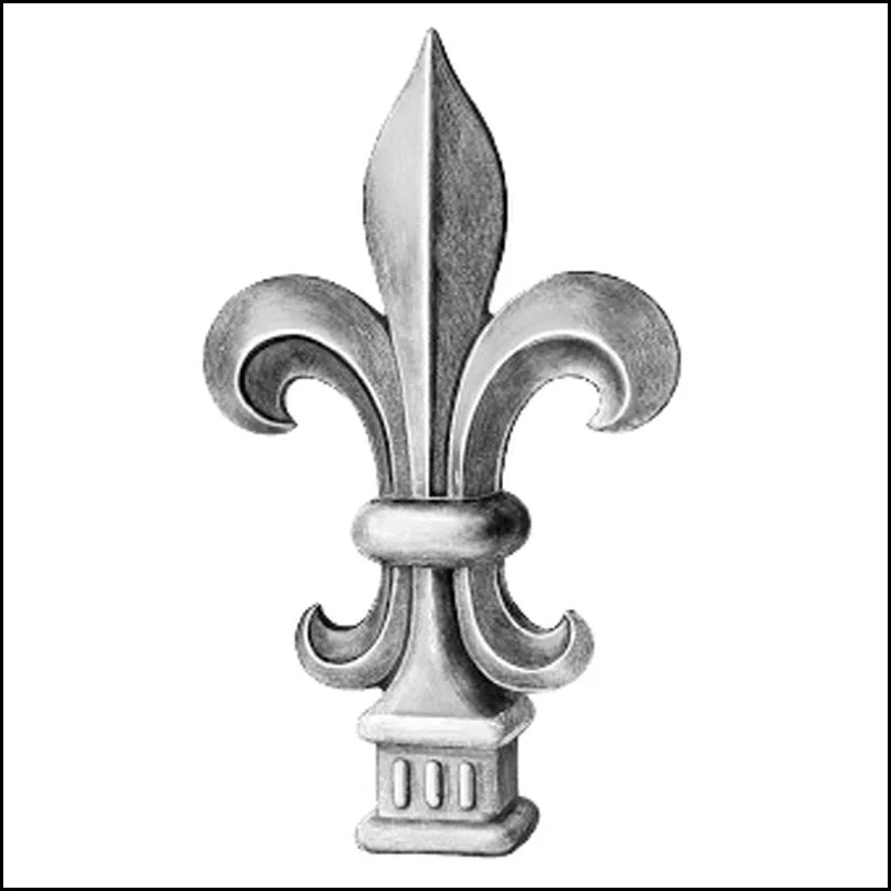 Consepto Hekwerk-hekpunt sierpunt sierhekwerk ornament Franse Lelie vierkante voet