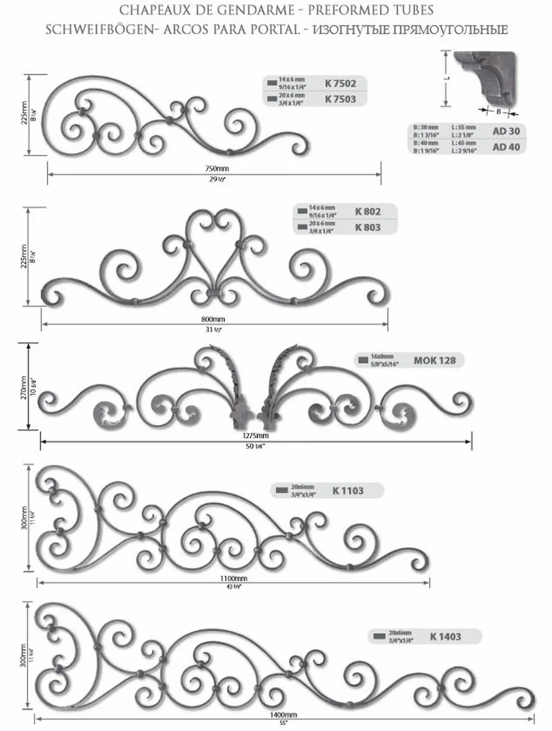 Consepto Hekwerk-Sierpijlen Grande Forge ornamenten sierhekwerk balkonhekwerk