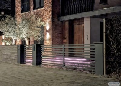 Elektrische Poorten Prefab dubbele draaipoort met looppoort Asetto 7 | Consepto Hekwerk