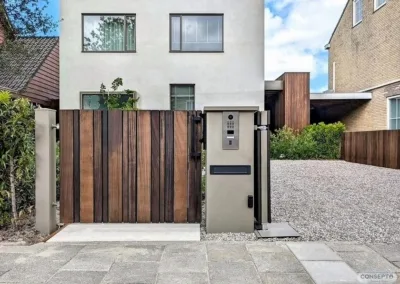 Looppoorten hout-staal houten poorten Badhoevedorp | Consepto Hekwerk