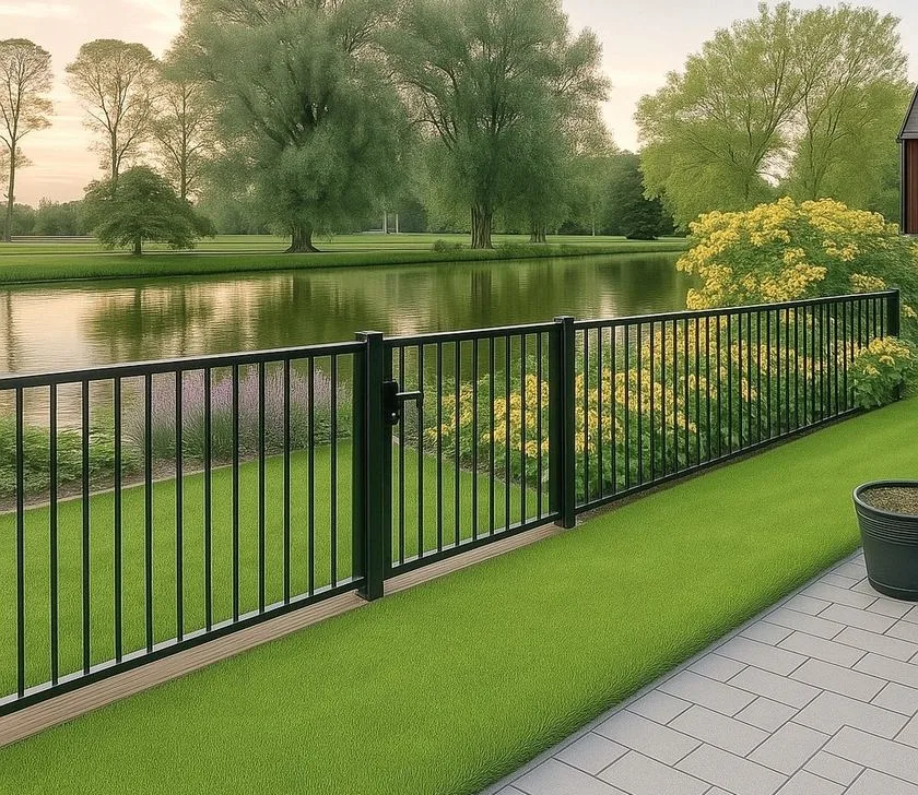 Impressies render spijlenhekwerk kindvriendelijk kindveilig hoogte 100 cm | Consepto Hekwerk