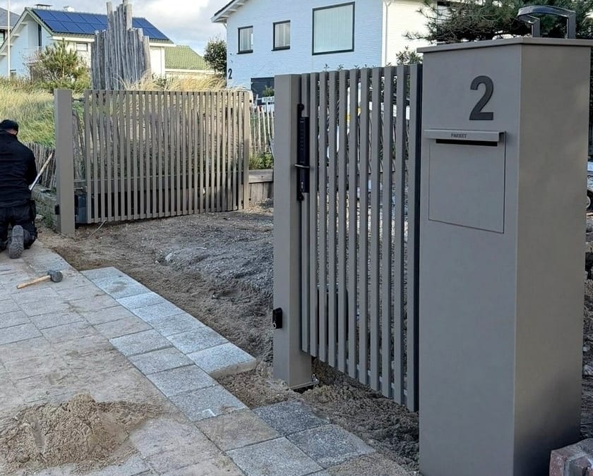 Montage van hekwerk – sierhekwerk – elektrische prefab poort – een impressie
